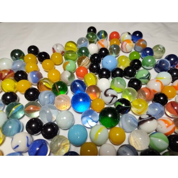 Lot of 224 Vintage Marbles Small Medium & Large Cat's Eye - Picture 12 of 16